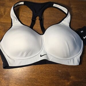 NWT NIKE Pro Rival High Support Sports Bra Athletic 36C Training White Workout